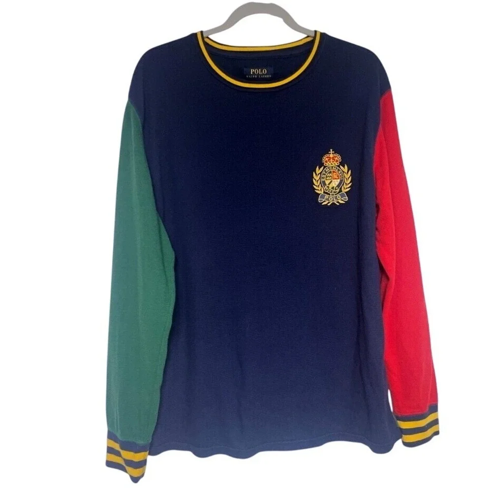 Polo Ralph Lauren Embroidered‎ Thermal Waffle Knit Sleep Shirt Mens XL